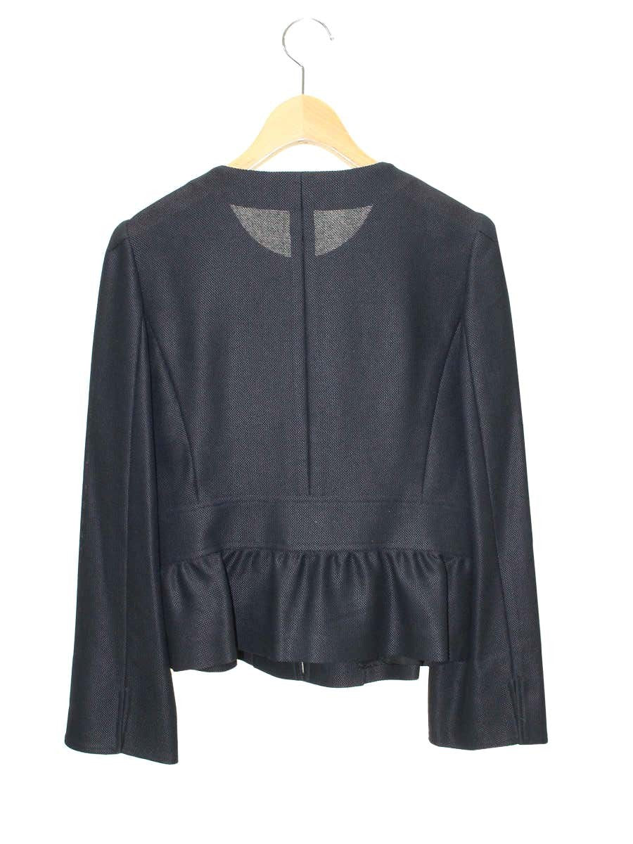 エムズグレイシー 814112 ジャケット 40 ブラック Ｗジップ ストーン パールボタン ITF462MVD4V4