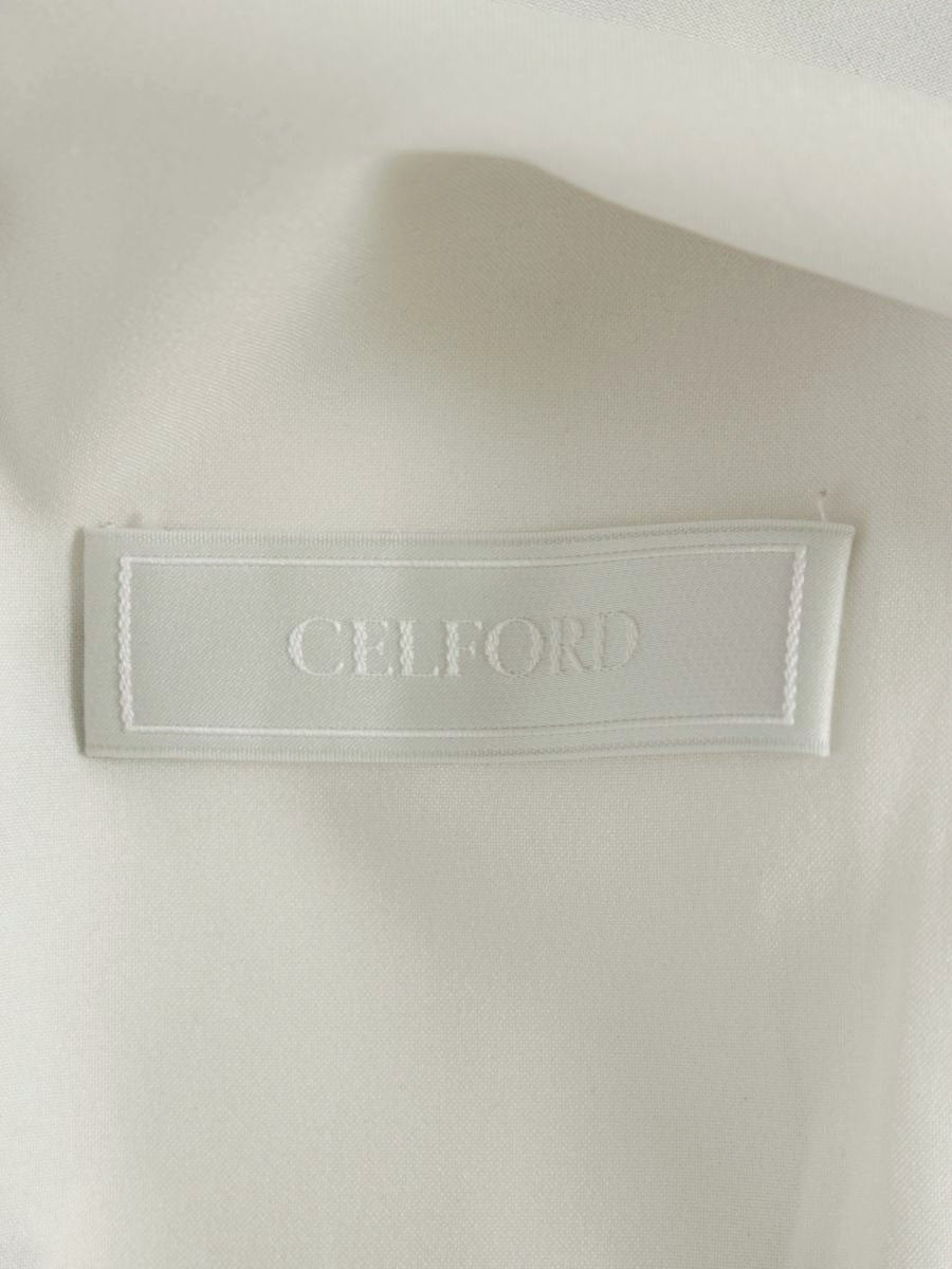 セルフォード CWF0202052 ワンピース 38 ホワイト Vネック フラワーモチーフ タックフレア ITMWYX5P6J1C 【SALE】