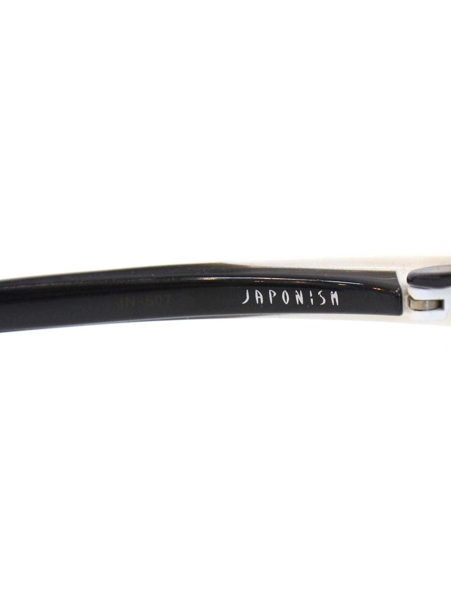 ジャポニズム JN-507 メガネ ホワイト メタルフレーム ハーフリム スクエア IT52YYFC60AG