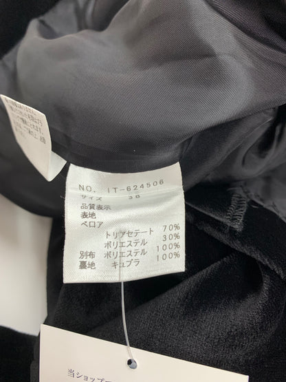 エムズグレイシー 624506 ジャケット 38 ブラック ベロア リボン ITI0HOKOGUQ4 【SALE】