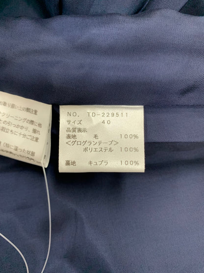 エムズグレイシー 229511 コート 38 ネイビー フラワーボタン テーラード IT2DOHZYA5HO