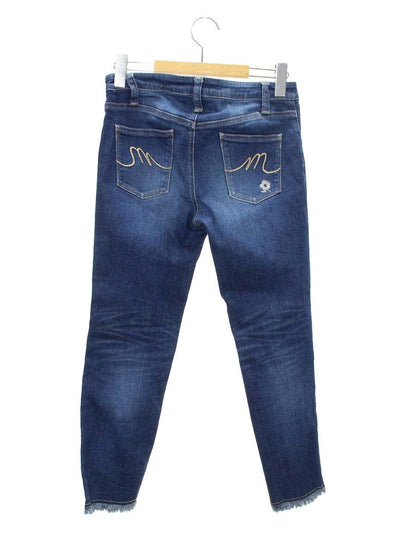 エムズグレイシー 726111 デニムパンツ 38 ブルー 裾フリンジ Mマーク ITMVIIIWJZSO