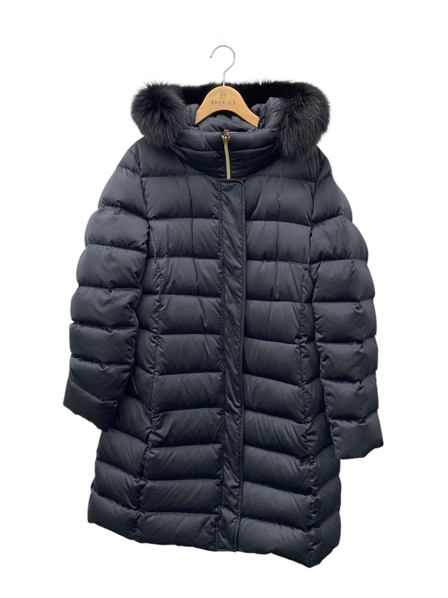 ヘルノ PI0836D 12198 9300 ダウンコート 50 ブラック フォックスファー ITQTGFETCFO0