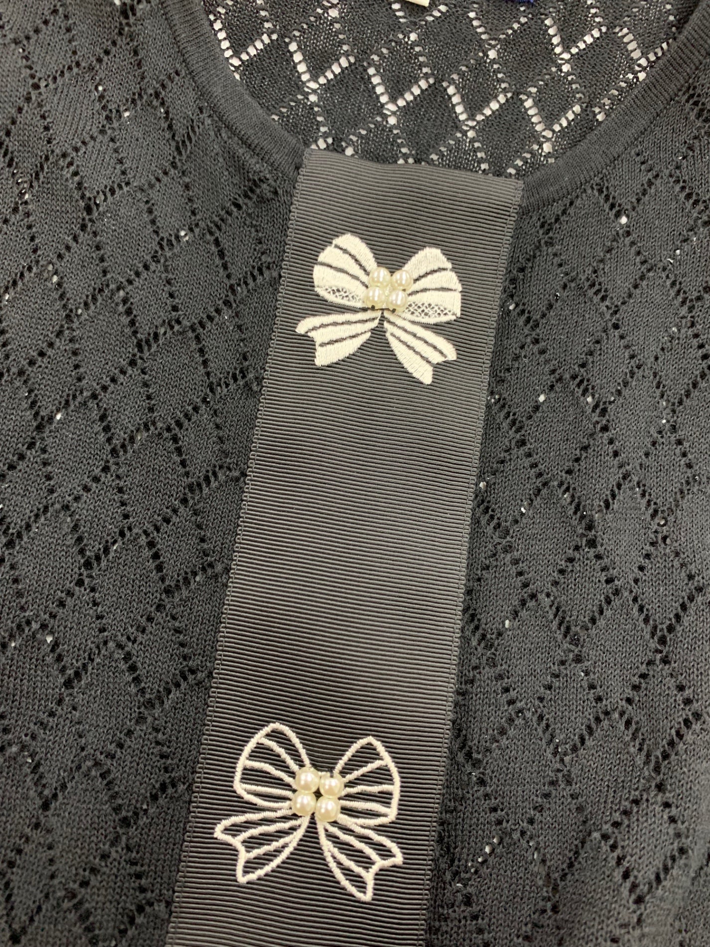 エムズグレイシー 318340 カーディガン 38 ブラック アーガイル