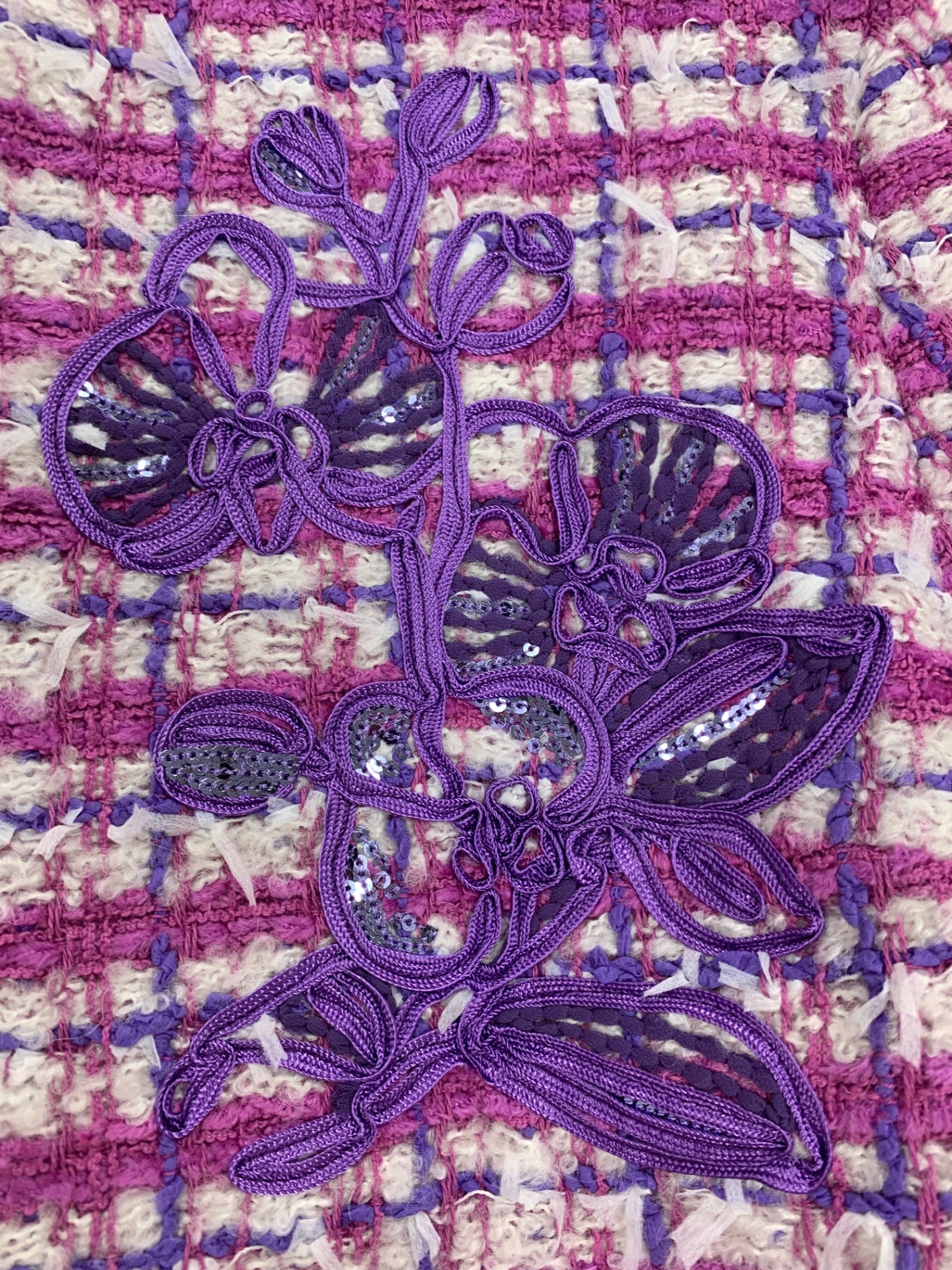 レオナールファッション 0331053 ジャケット 38 パープル ツイード スパンコール 24SS IT24D6BM0R5S 【SALE】