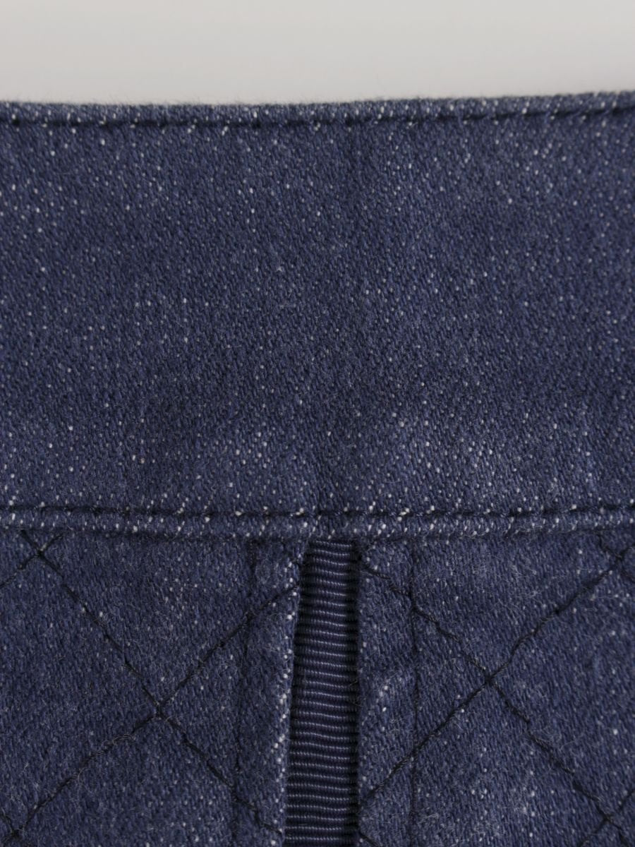 トゥービーシック W5S08-127-28 スカート 40 ネイビー デニム ビジュー ITSLBNVQTKEW