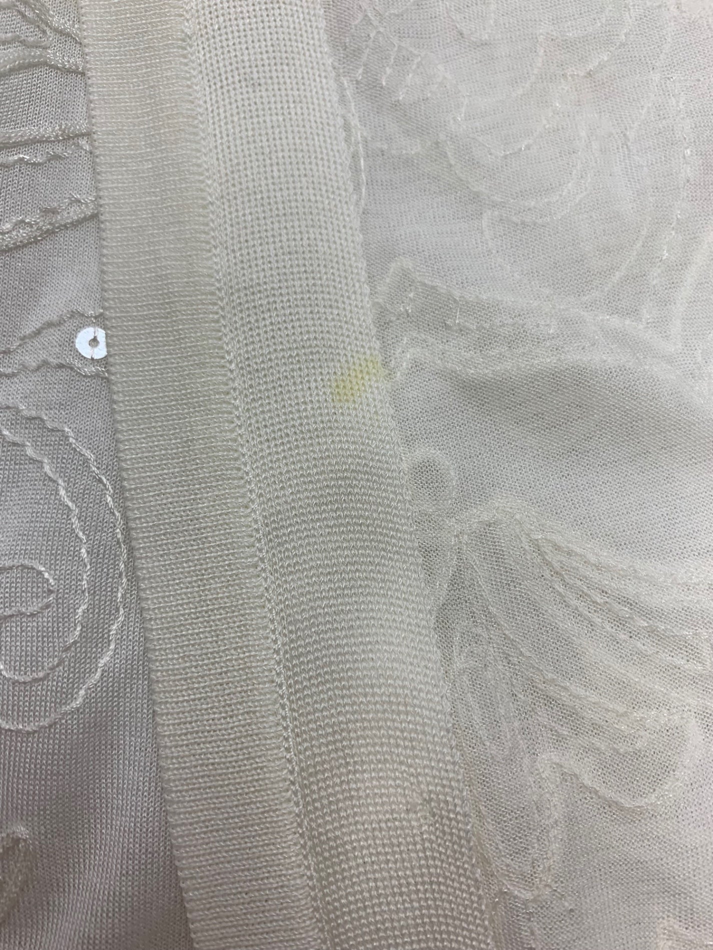 レオナールファッション 0357713 42 ホワイト ロング丈 シアー ニット カーディガン スパンコール レース ITMWVL9UWSK8