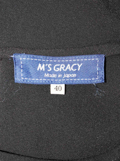 エムズグレイシー 310301 トップス 40 ブラック レース 花 ラメ ITMLNJ7SES4O 【SALE】