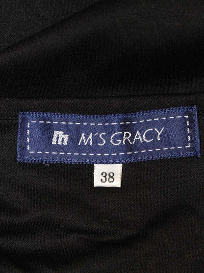 エムズグレイシー 625301 Tシャツ カットソー 38 ブラック パフスリーブ フリル IT672GWN7AEU