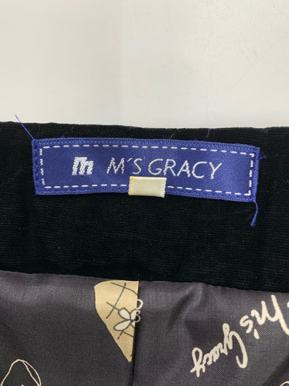 エムズグレイシー 229508 コート 38 ブラック キルティング ベロア リボン IT97GQFQQKSO 【SALE】