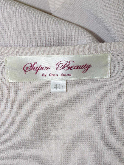 スーパービューティー カーディガン 40 ベージュピンク フラワーモチーフ ビジュー ITYOYDVUXWOG