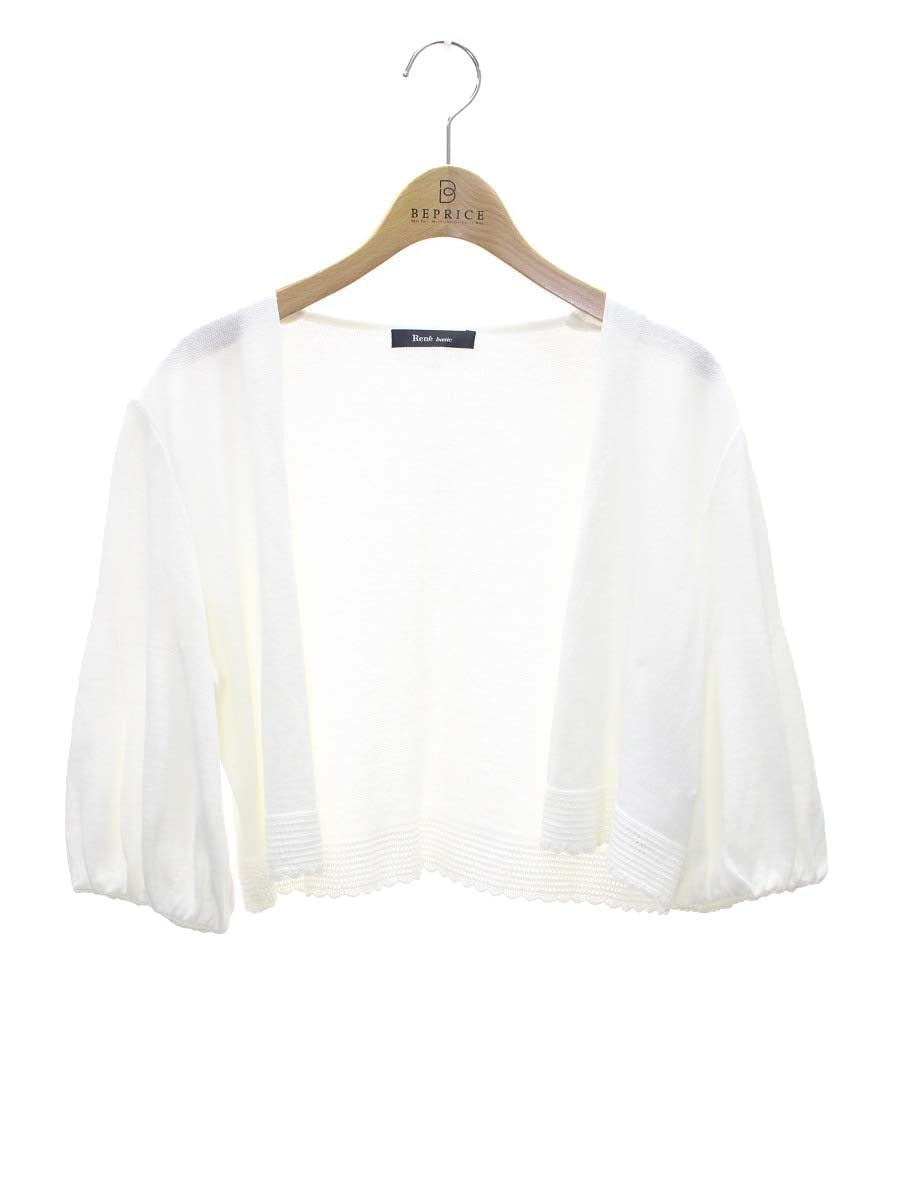 ルネ 5922160 カーディガン 38 ホワイト ボレロ パフスリーブ ITNANNJJ9ZG2