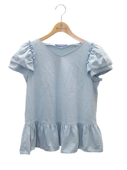 エムズグレイシー ティアードリラックス 115318 カットソー 38 ブルー フリル ITFC44VPTWUA