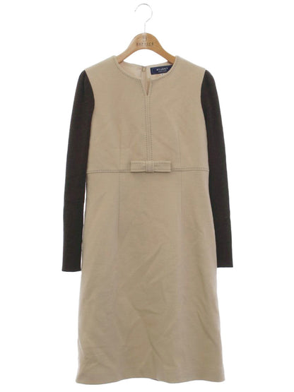 エムズグレイシー 011539 ワンピース 38 ベージュ ステッチ IT5VC9XRIF7G