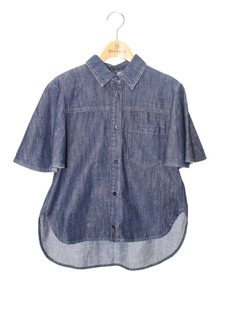 スポーツマックス 711101075 デニムシャツ 38 ネイビー ITR8OW2G3ZDI