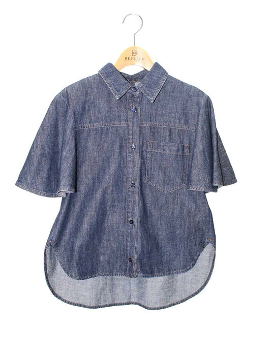 スポーツマックス 711101075 デニムシャツ 38 ネイビー ITR8OW2G3ZDI