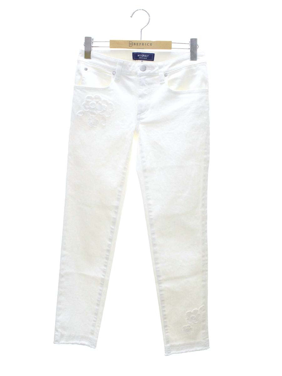 エムズグレイシー White Denim Pants 916310 デニムパンツ 36 ホワイト IT2UV2SCH68Q