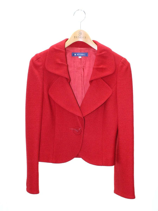エムズグレイシー 024530 ジャケット 38 レッド ウール 1B ITSUSUBEIS2O
