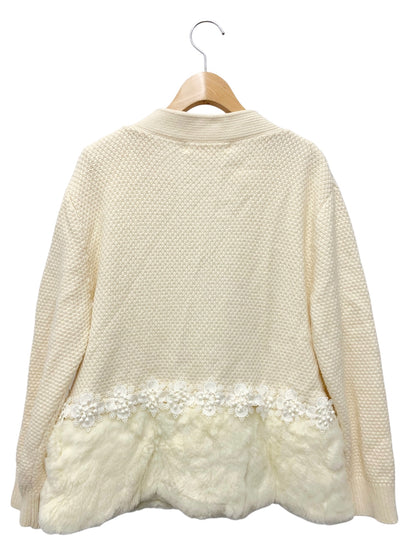 スーパービューティー ボレロ 40 アイボリー ニット レース ストーン レッキス ファー 2way IT783VPFNPVK 【SALE】