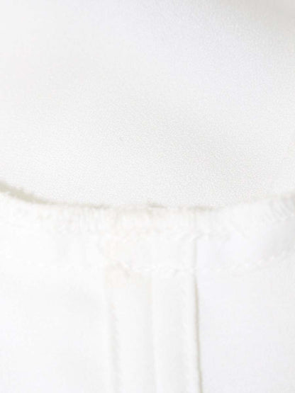 ルネ 5331140 ブラウス 34 ホワイト バイカラー リボン ITRQ2AM93I0E