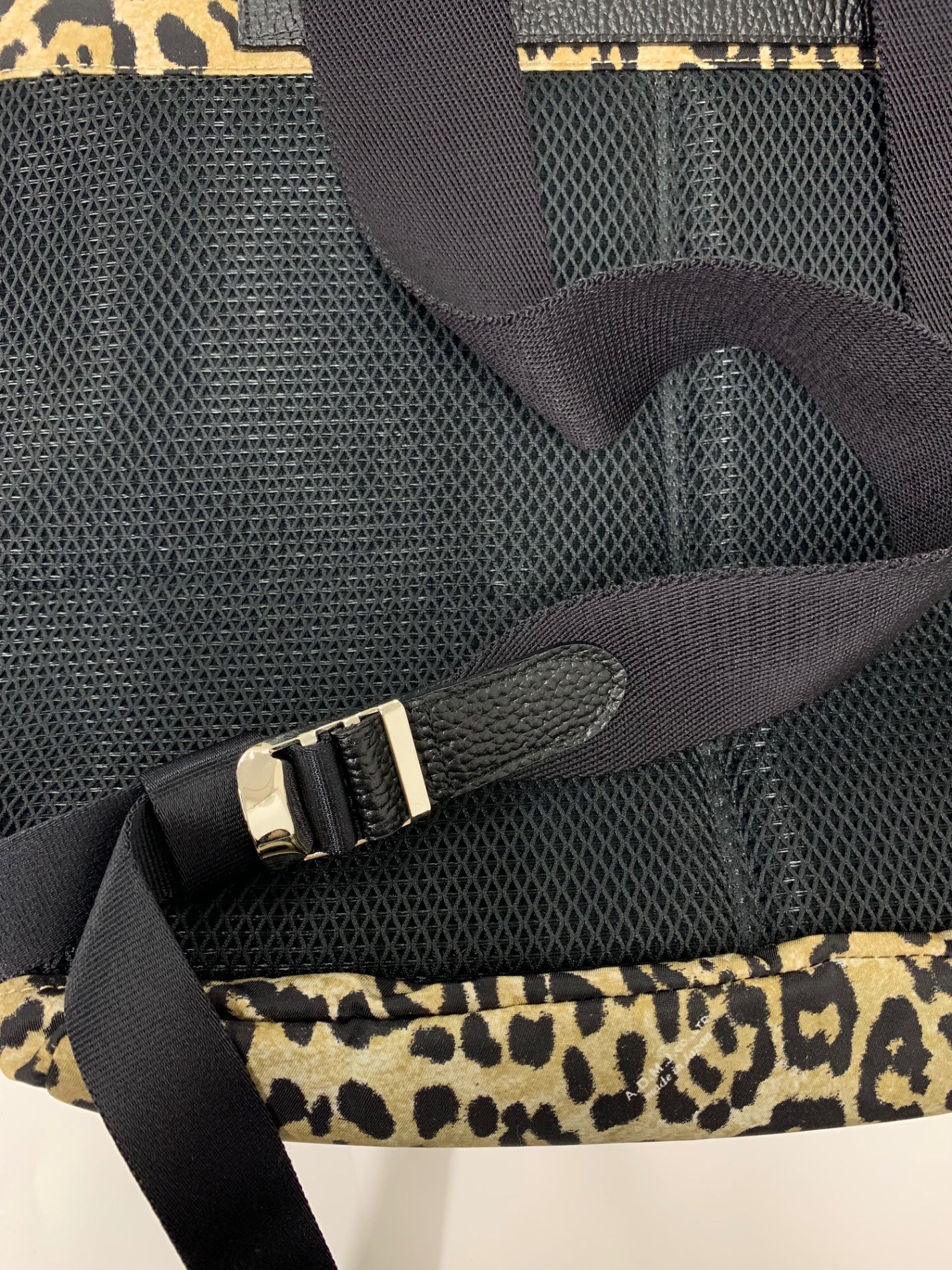 エーディーエムジェイ トートバッグ ベージュ ナイロン レザー レオパード柄 ITKRFZRD9BVE