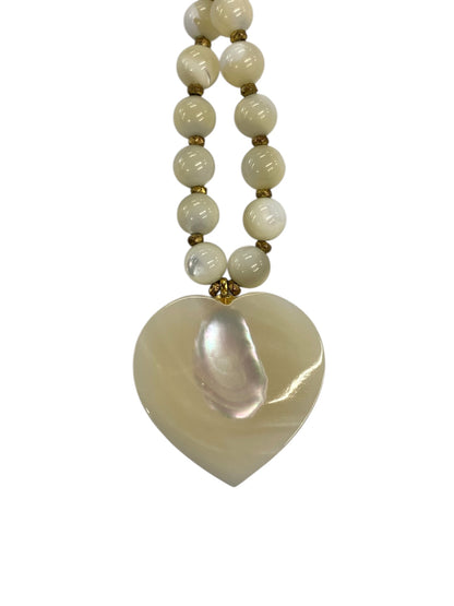 ミリアムハスケル ネックレス ホワイト ハート フェイクパール ヴィンテージ ITASDOFDXVMK