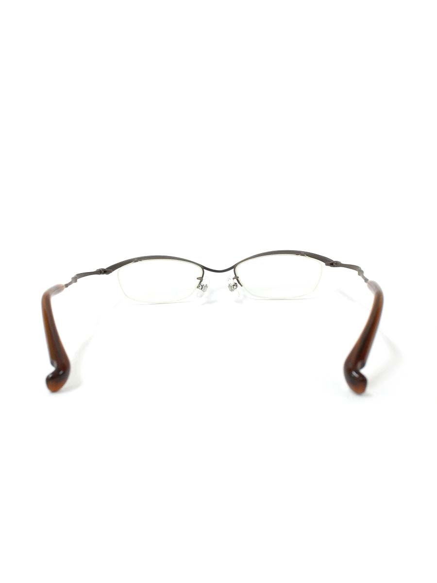 フォーナインズ S-207T メガネ ブラウン メタルフレーム ハーフリム スクエア IT7P1FEWHDCE 【SALE】