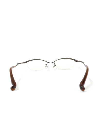 フォーナインズ S-207T メガネ ブラウン メタルフレーム ハーフリム スクエア IT7P1FEWHDCE 【SALE】