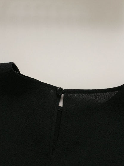 アベニールエトワール ジャガードパフスリーブフレアブラウス S345-015 38 ブラック 2025 SPRING SUMMER COLLECTION ITWPRMNLJXAG