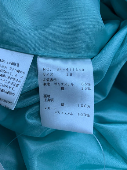 エムズグレイシー 裾刺繍タックワンピ―ス 411349 38 グリーン IT24K4RCW7PC