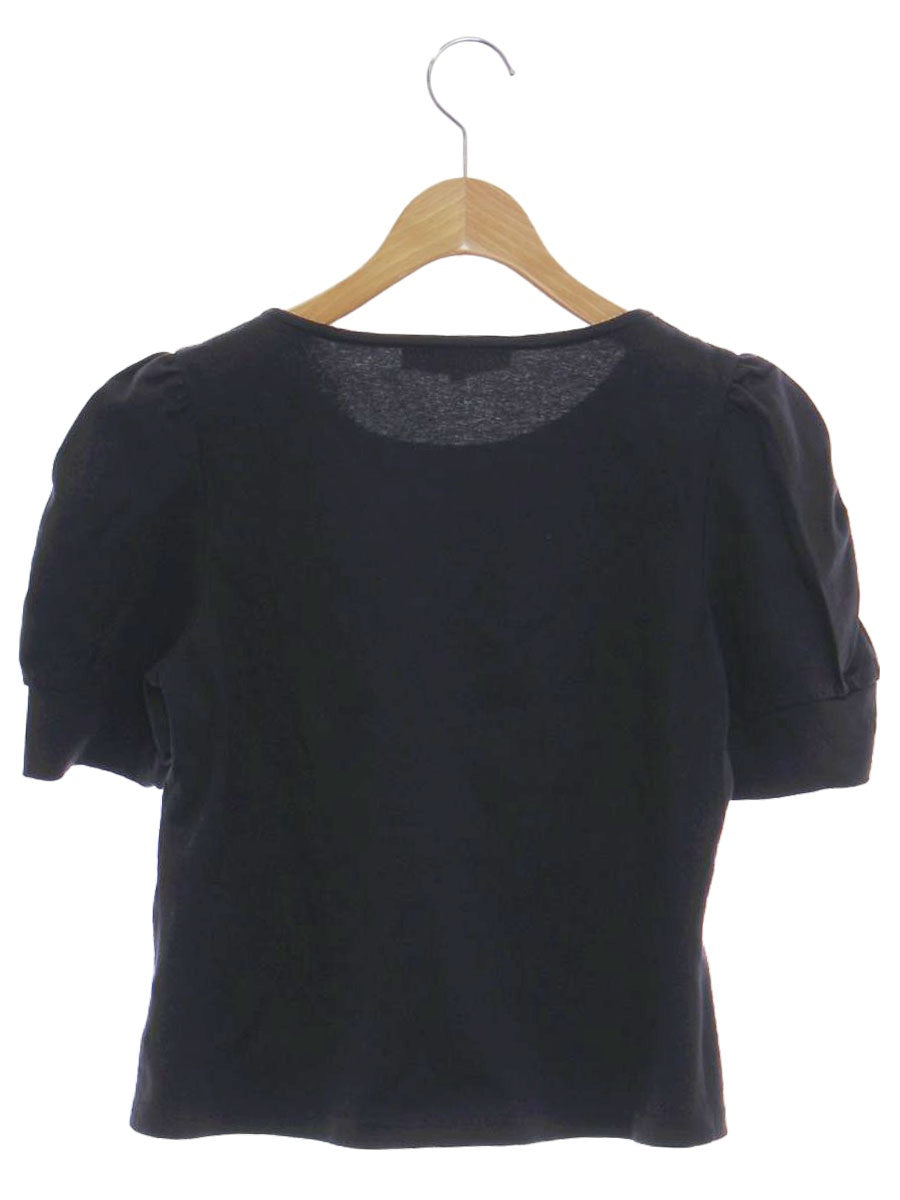 エムズグレイシー カットソー 415111 トップス 38 ブラック スパンコール リボン ITAGAV0DLMRC