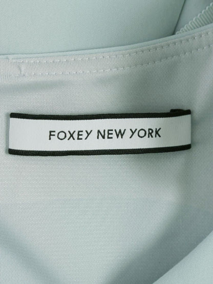 フォクシーニューヨーク 36462 ワンピース 40 ブルー 肩リボン IT7LPRBOR7EA