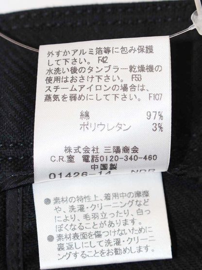 バーバリーロンドン ノバチェック FQA79-045-09 パンツ 40 ブラック ストレート ITA75E9T3DPO