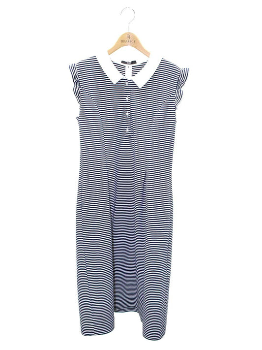 ルネ 5137080 ワンピース 38 ネイビー ブリージーサマー フリル ボーダー ITY7HUY1CF04