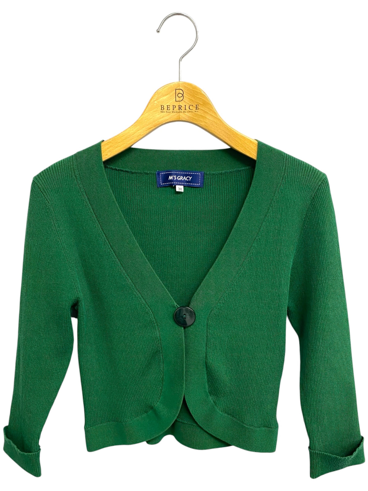 エムズグレイシー 118329 ボレロ カーディガン 38 グリーン 1B ITN7P0ECHUFS