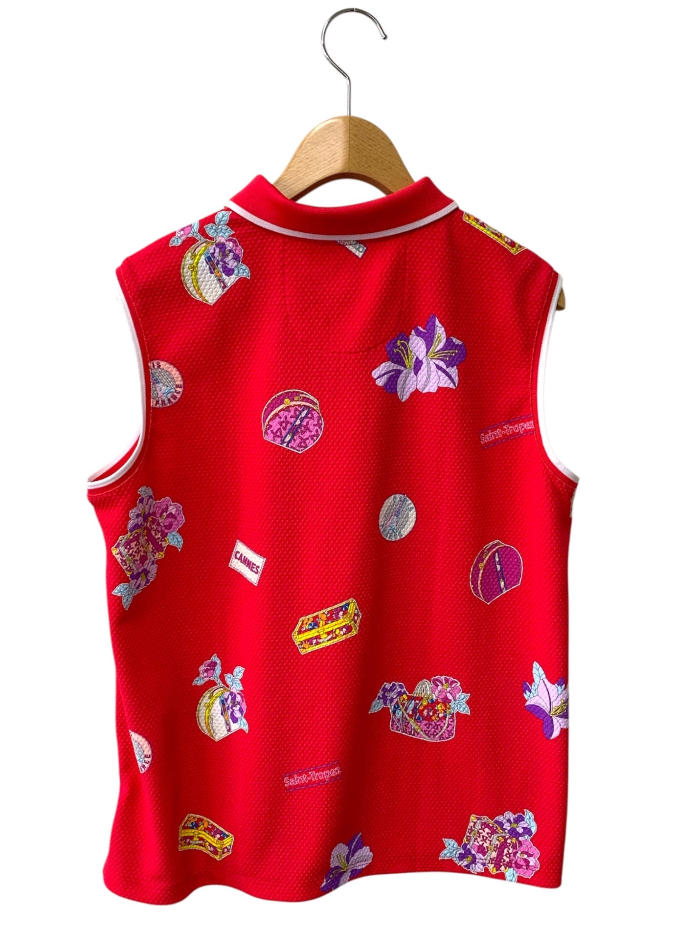 レオナールスポーツ 0538342 ポロシャツ 42 ピンク フラワーモチーフ IT46A9WJD6JK