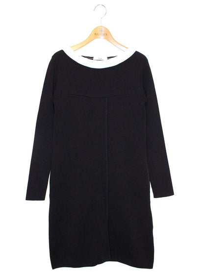 ルネ 6912780 ワンピース 34 ネイビー ニット ロールカラー IT4ZIHVQ89PU