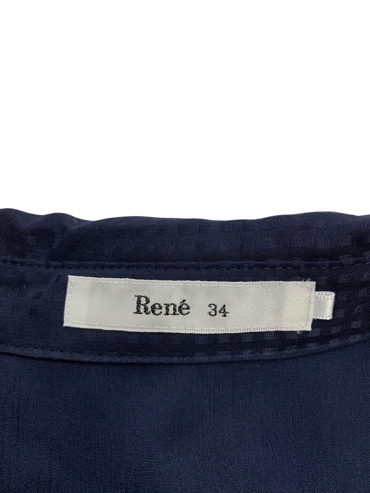 ルネ 6036720 ワンピース 34 ネイビー フェイクパール チェック IT7UQ8AZV91O