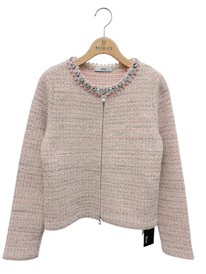 ルネ 6432830 ジャケット 34 ピンク ツイード パールダブルジップ ウール混 IT0R3YS1VSO4