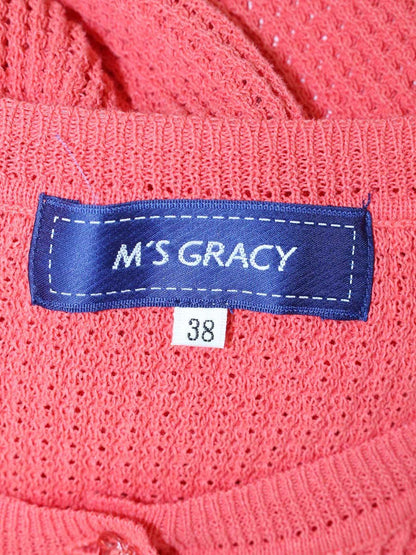 エムズグレイシー 418328 トップス 38 ピンク ニット ハートボタン ITUUY4LHVS4U