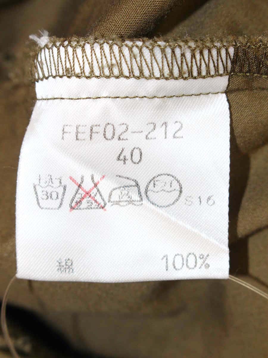 バーバリーブルーレーベル FEF02-212 ブラウス 40 カーキグリーン シャツ ロゴ ITYKPG5EIHVG