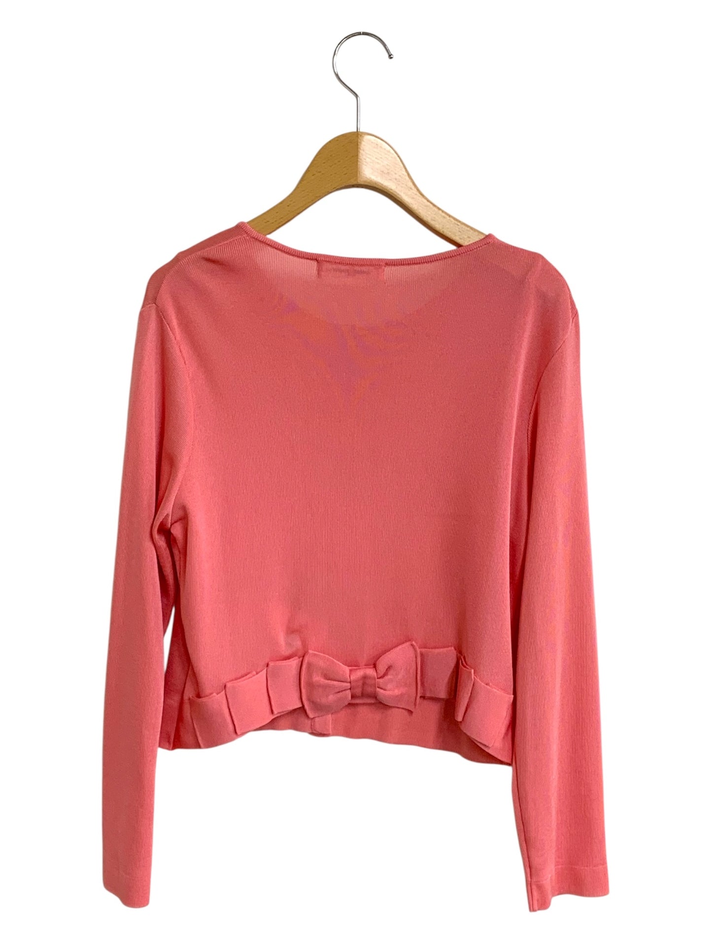 ギャラリービスコンティ 1112121 カーディガン 2 ピンク カメリアボタン バックリボン IT9RURNNQQ2Q