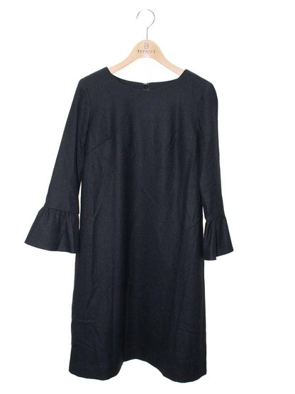 エリザ 27508461 ワンピース 1 ブラック ウール混 袖フレア ITALNIMUDEXO 【SALE】