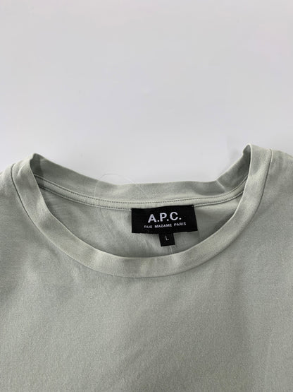 アーペーセー 24235-1-90061 Tシャツ L ブルー ロゴ 刺繍 ITPHMDDRAZZE