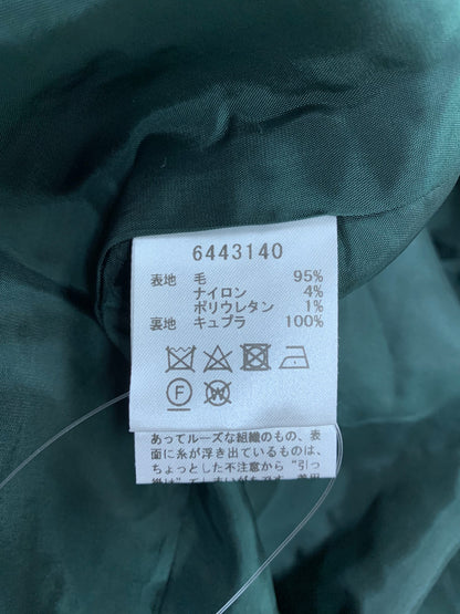 ルネ 6443140 ノーカラーコート 36 グリーン ツイード リボン ITTZVTHU8D74