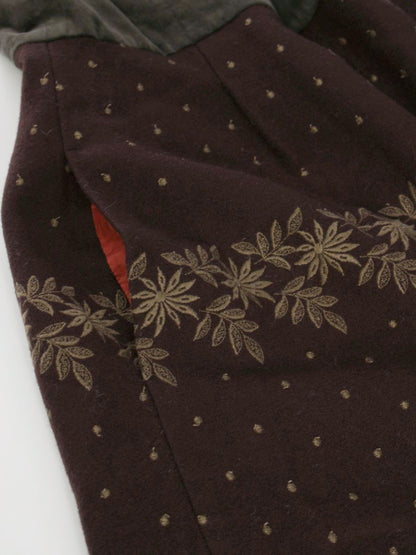 トッカ OPTOKW0740 ワンピース 2 ブラウン 25th anniversary ベロア切替 刺繍 ITCJ6HDUQJAW