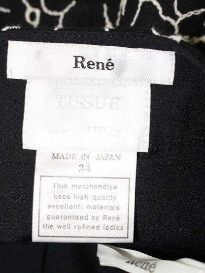 ルネ 6424420 スカート 34 ブラック カットワーク フラワーモチーフ IT1MO0E2L46Y 【SALE】