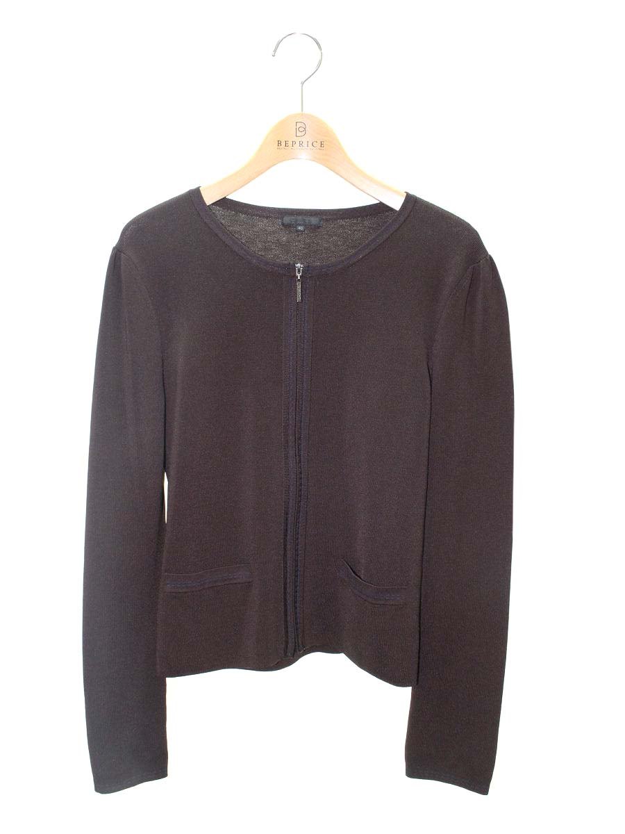 トゥービーシック W5F02-818-55 カーディガン 40 ブラウン ニット ジップアップ ITTNVYD7OZYC