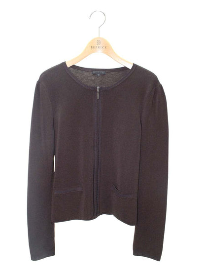 トゥービーシック W5F02-818-55 カーディガン 40 ブラウン ニット ジップアップ ITTNVYD7OZYC