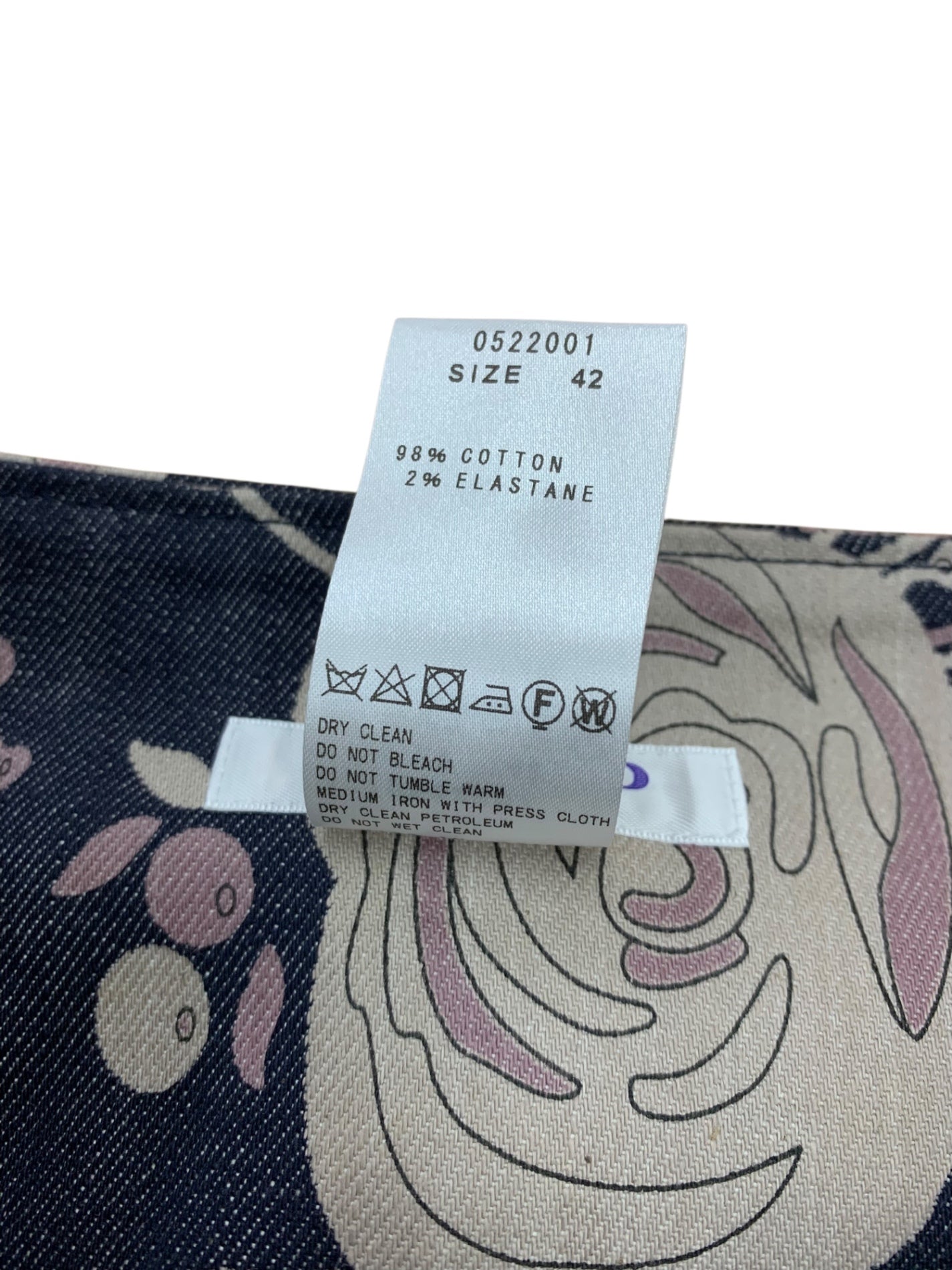 レオナールスポーツ 0522001 デニムスカート 42 ネイビー フラワーモチーフ プリーツ ITX9YZHNGSZM 【SALE】